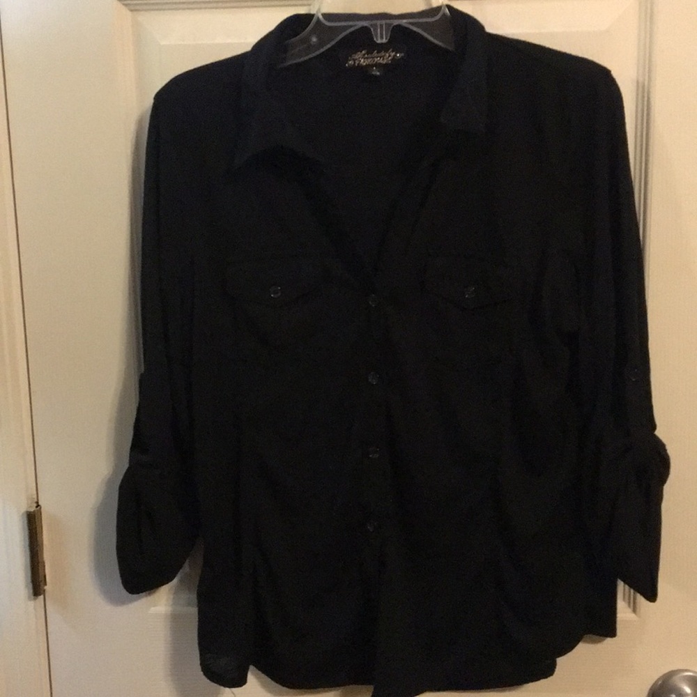 Black button up top